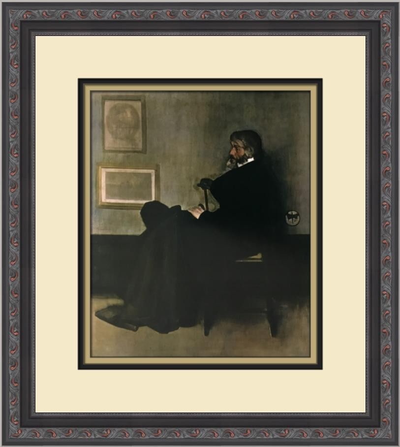 James Abbott Whistler Thomas Carlyle Framed Lithograph Print: James Abbott Whistler Thomas Carlyle Framed Lithograph Print This exquisite print features the renowned artwork titled "Thomas Carlyle" by the celebrated artist James Abbott Whistler. Created in 1970