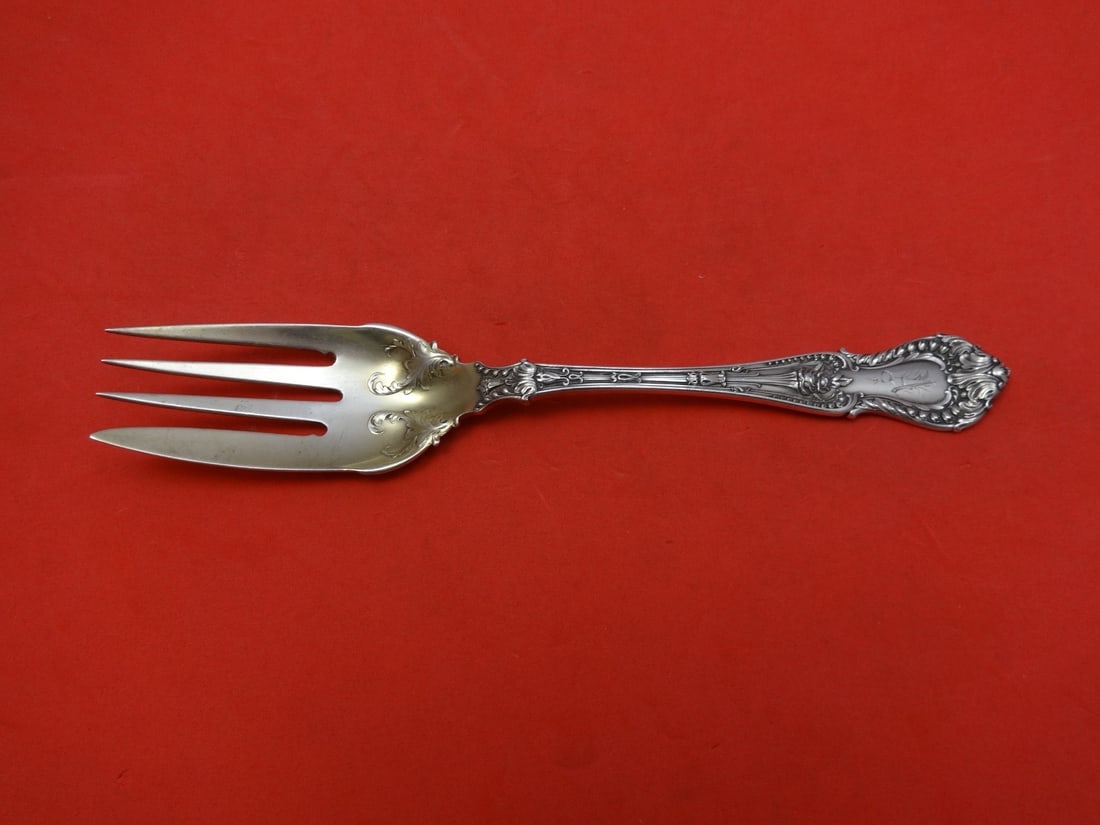 Whiting Sterling Silver Dorothy Vernon Gold Washed Serving Fork 8" (1 of 1)