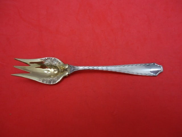 Tiffany & Co. Marquise Sterling Silver Terrapin Fork 5.5" Gold-Washed Turtle Shell: Tiffany & Co. Marquise Sterling Silver Terrapin Fork 5.5" Gold-Washed Turtle Shell This exquisite terrapin fork from Tiffany & Co. showcases the elegant Marquise pattern, crafted in quality sterling s