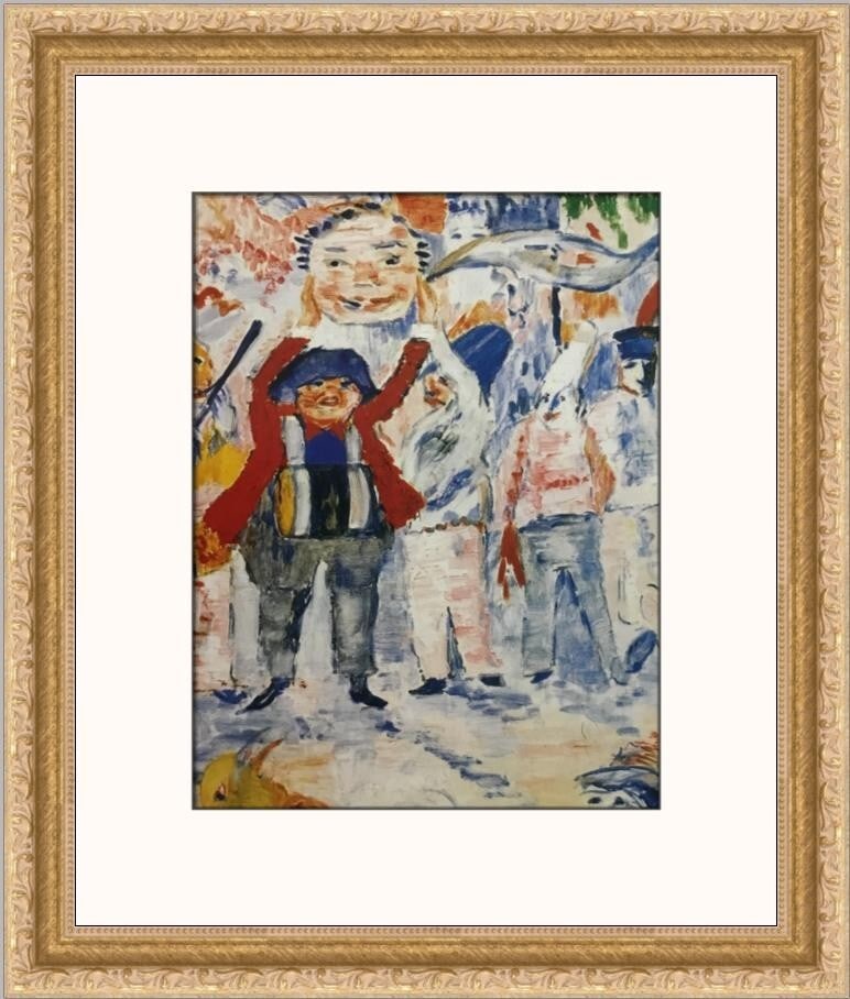 James Ensor Carnival in Flanders Custom Framed Print 1999 Realism Art: James Ensor Carnival in Flanders Custom Framed Print 1999 Realism Art This exquisite custom framed print titled "Carnival in Flanders" by artist James Ensor captures the essence of realism in art. Pro