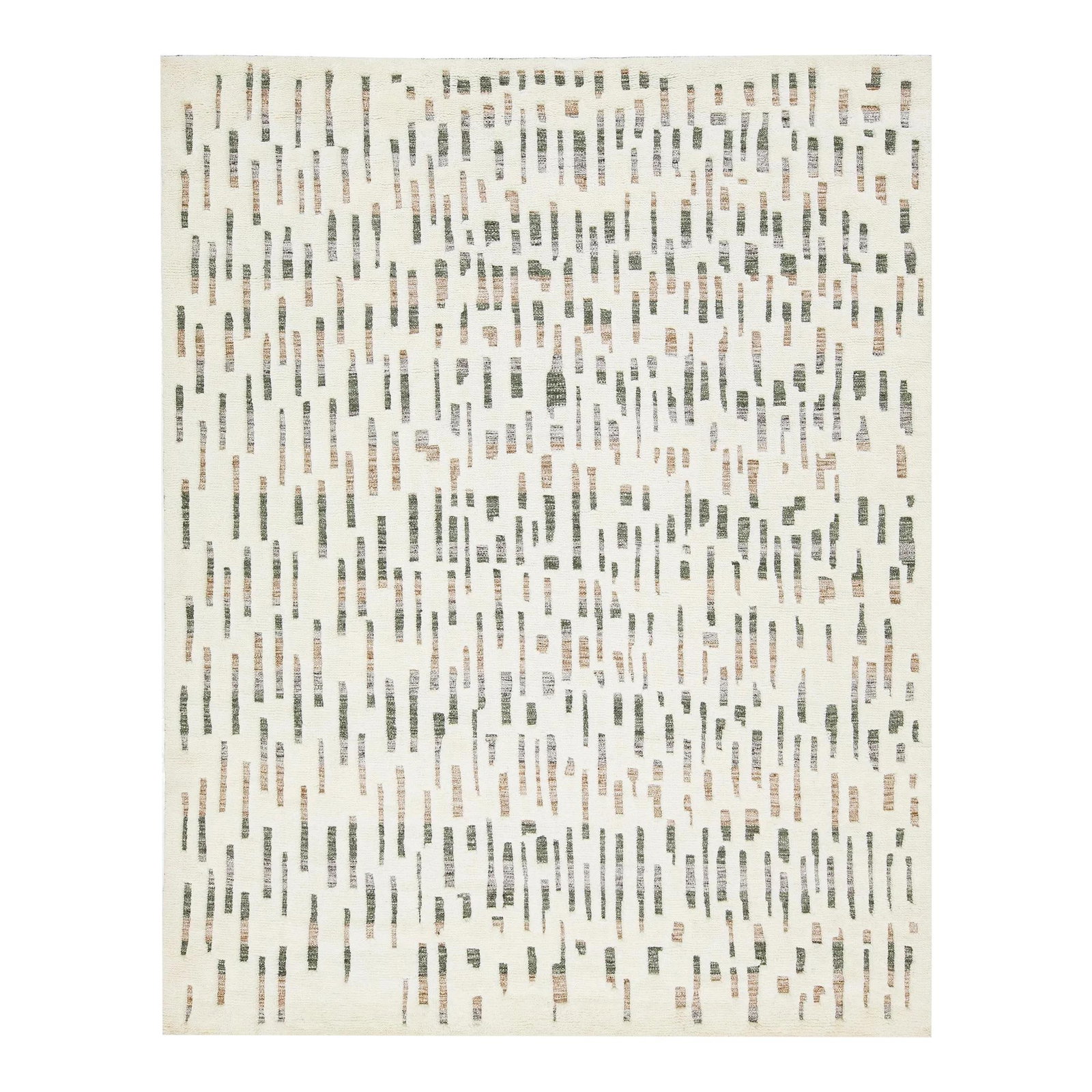 Handmade Wool Rug 8' x 10' Moroccan Abstract Design Ivory: Handmade Wool Rug 8' x 10' Moroccan Abstract Design Ivory Enhance your space with this stunning Moroccan-style wool rug, expertly hand-knotted to create a beautiful modern design. The natural ivory fi