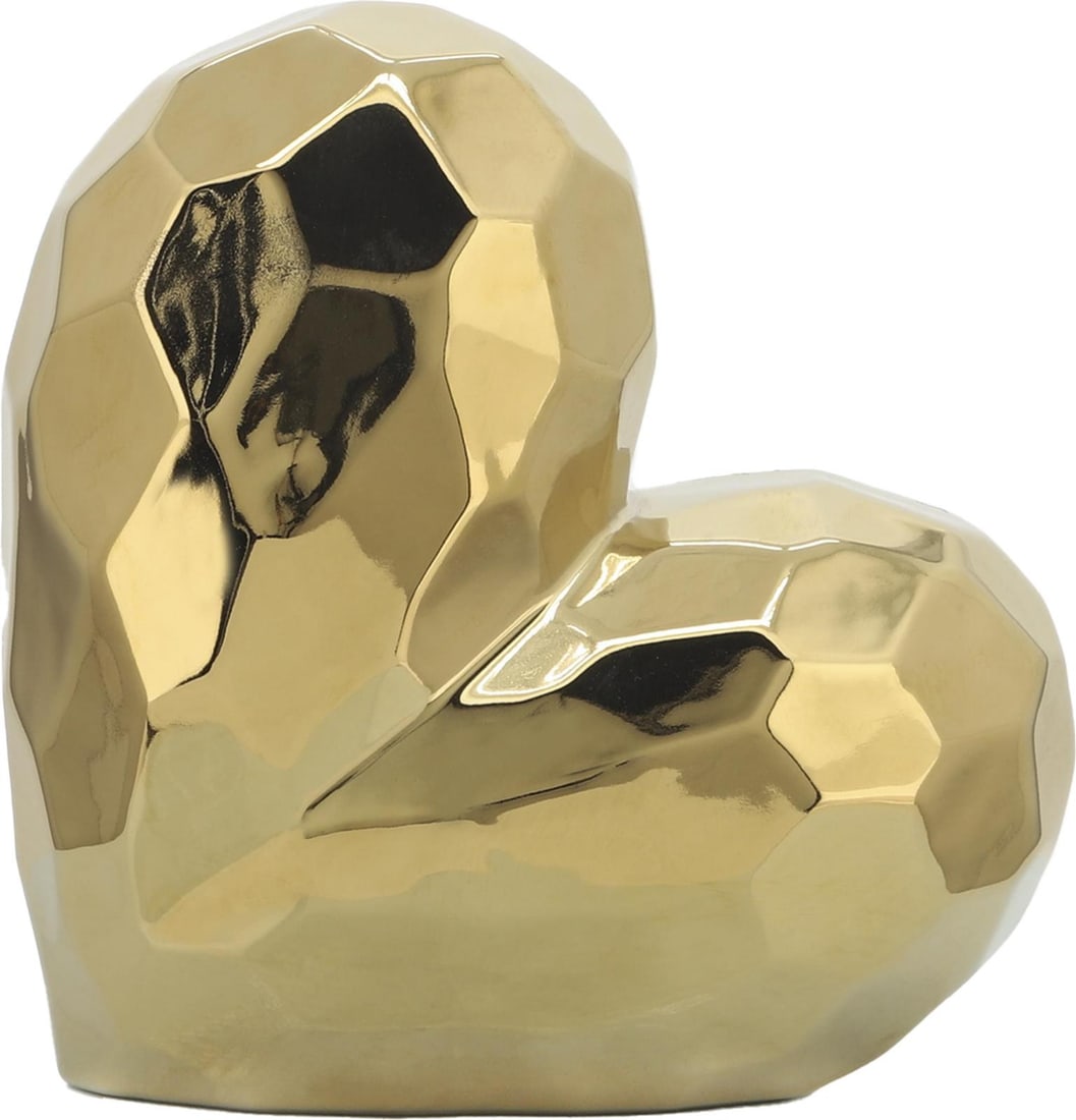 Elegant Gold Heart Sculpture by Sagebrook Home 11H 5W 5.25D: Elegant Gold Heart Sculpture by Sagebrook Home 11H 5W 5.25D Add a touch of elegance to your space with this stunning gold heart accent piece. Crafted from durable ceramic stoneware, this heart-shaped