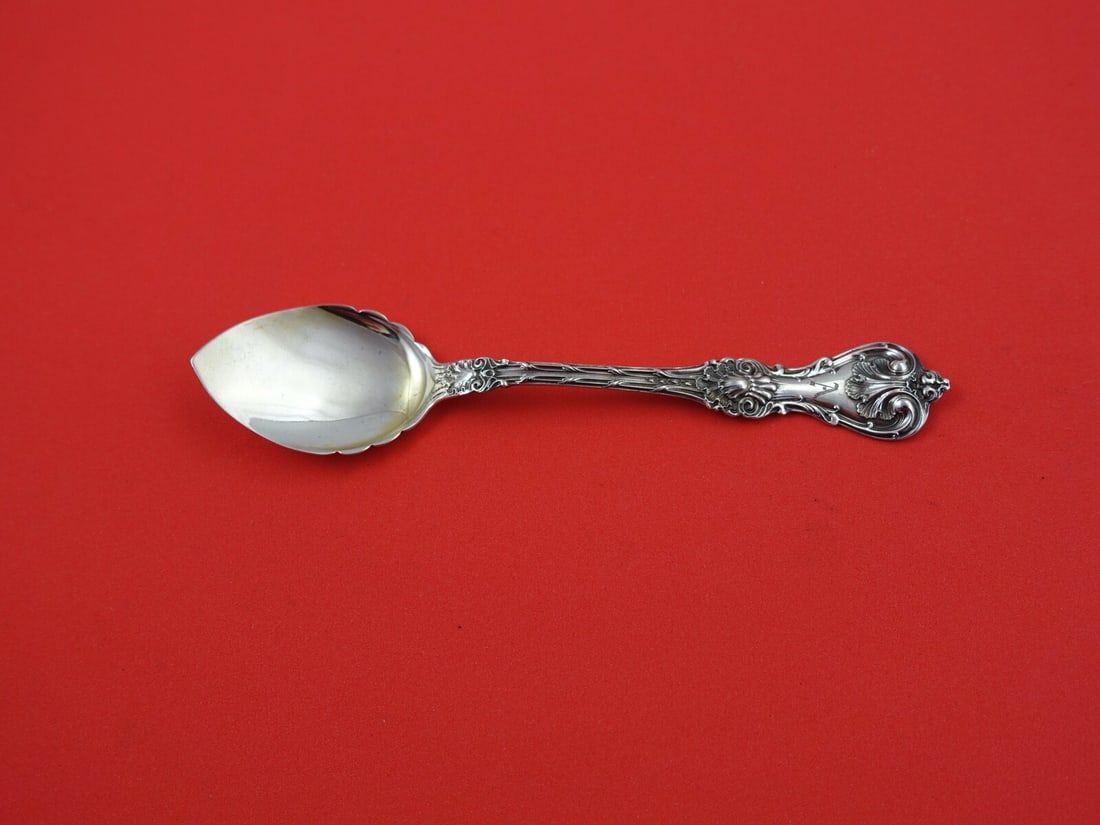 Whiting King Edward Sterling Silver Ice Cream Spoon Monogrammed 5 1/2": Whiting King Edward Sterling Silver Ice Cream Spoon Monogrammed 5 1/2" Indulge in the elegance of the King Edward ice cream spoon by Whiting, crafted in fine sterling silver. This exquisite spoon meas