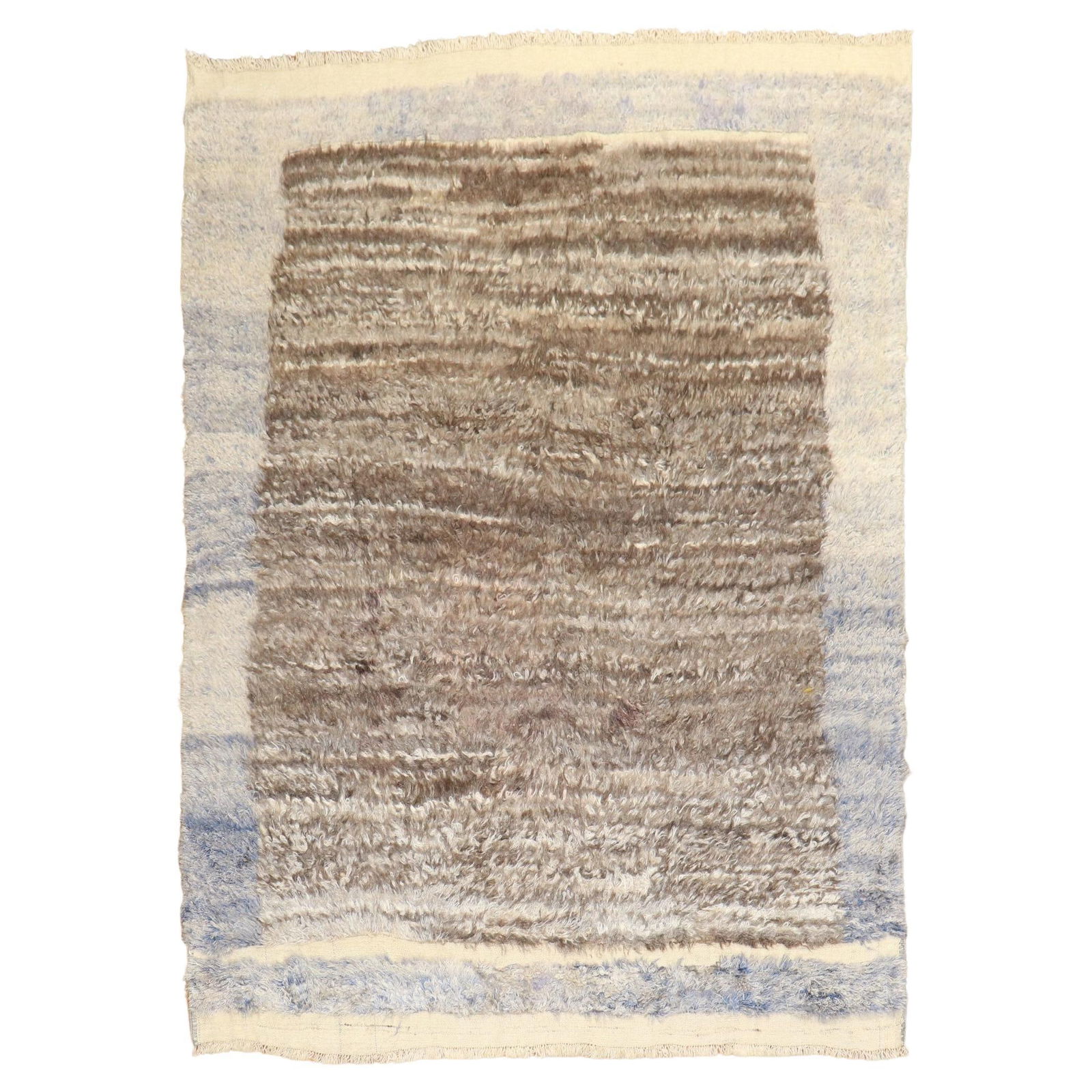 Mid-Century Turkish Tulu Carpet 54 x 70 Wool Hand-Woven Scandinavian Style: Mid-Century Turkish Tulu Carpet 54 x 70 Wool Hand-Woven Scandinavian Style This Vintage Turkish Tulu Carpet showcases a beautiful Scandinavian Modern design, hand-woven with high-quality wool. Origina