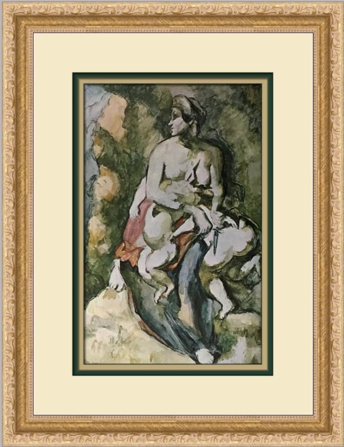 Paul Cezanne Medea After Delacroix Custom Framed Art Print: Paul Cezanne Medea After Delacroix Custom Framed Art Print This stunning custom framed print titled "Medea (After Delacroix)" by renowned artist Paul Cezanne showcases a captivating nude figure that e