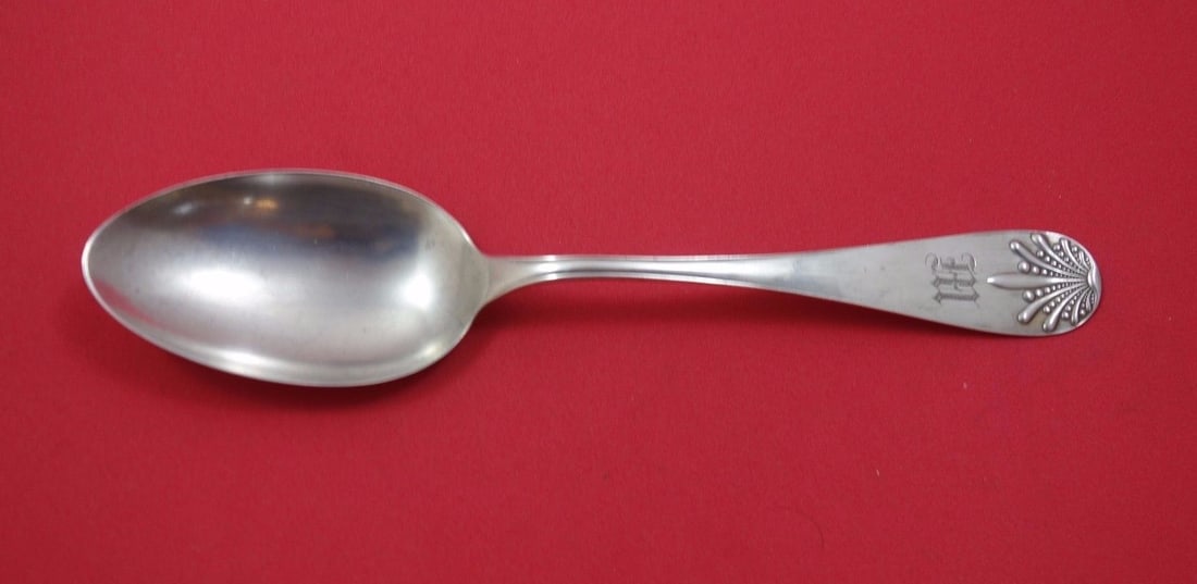 Frank Whiting Pearl Sterling Silver Serving Spoon 8 inch Monogrammed: Frank Whiting Pearl Sterling Silver Serving Spoon 8 inch Monogrammed This exquisite serving spoon is part of the Pearl pattern by Frank Whiting, crafted from high-quality sterling silver. The spoon me