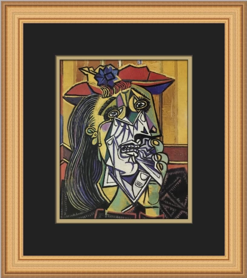 Pablo Picasso Weeping Woman Custom Framed Art Print 14x13: Pablo Picasso Weeping Woman Custom Framed Art Print 14x13 This stunning custom framed print of Pablo Picasso's iconic work, "Weeping Woman," is a beautiful addition to any art collection. Created in 1