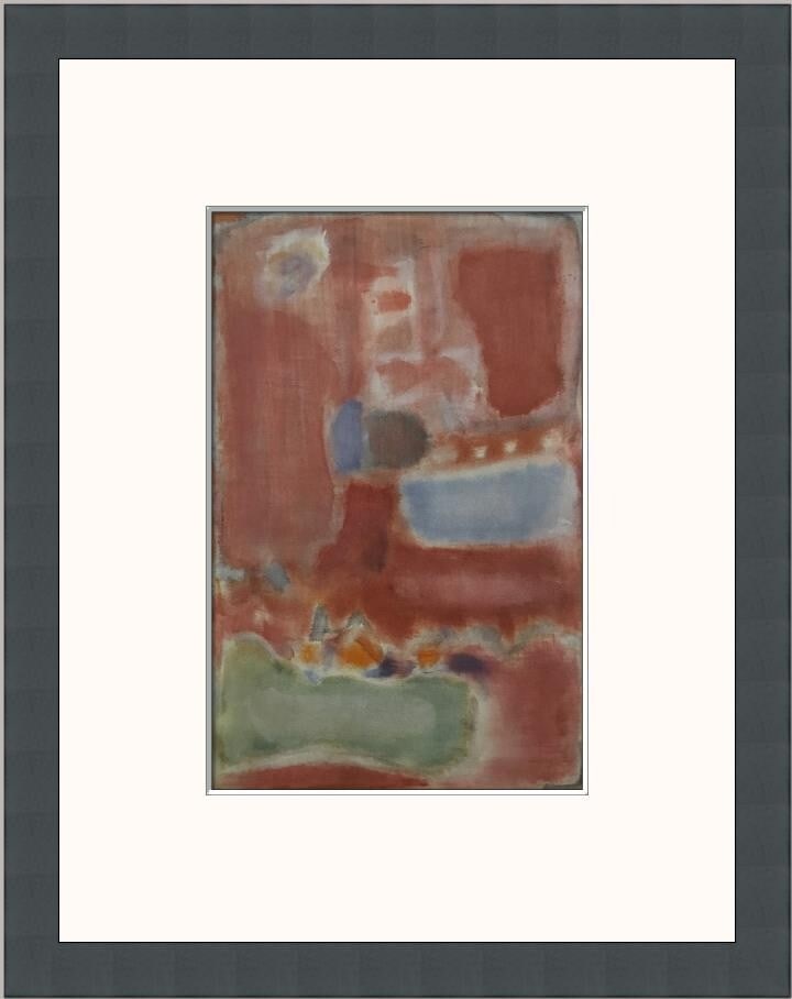 Mark Rothko Untitled Surrealism Print Custom Framed 13 x 11: Mark Rothko Untitled Surrealism Print Custom Framed 13 x 11 This striking custom framed print by Mark Rothko features the artist's iconic style, showcased in a medium portrait format. The print, title