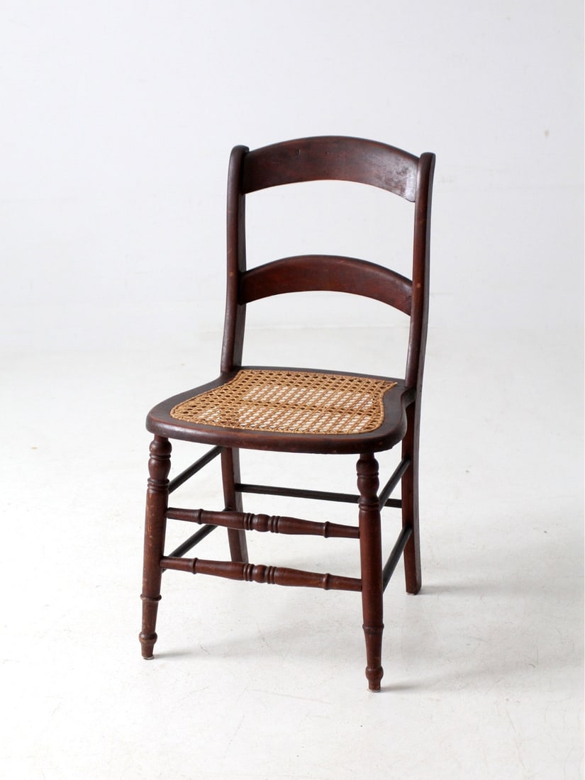 Late 19th Century American Ladder Back Chair with Cane Seat (1 of 11)