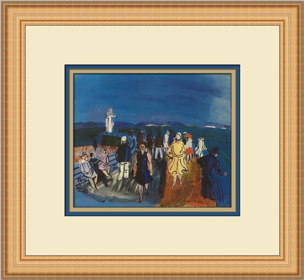 Raoul Duffy The Lighthouse Honfleur Custom Framed Print 12 x 14: Raoul Duffy The Lighthouse Honfleur Custom Framed Print 12 x 14 This stunning print titled "The Lighthouse Honfleur" by renowned artist Raoul Duffy captures the essence of Impressionism. The artwork f