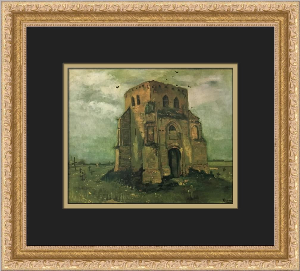 Vincent Van Gogh La Torre del Cimitero di Nuenen Framed Print 1977: Vincent Van Gogh La Torre del Cimitero di Nuenen Framed Print 1977 This beautifully custom framed print of Vincent Van Gogh's "La Torre del Cimitero di Nuenen" captures the essence of Expressionism an