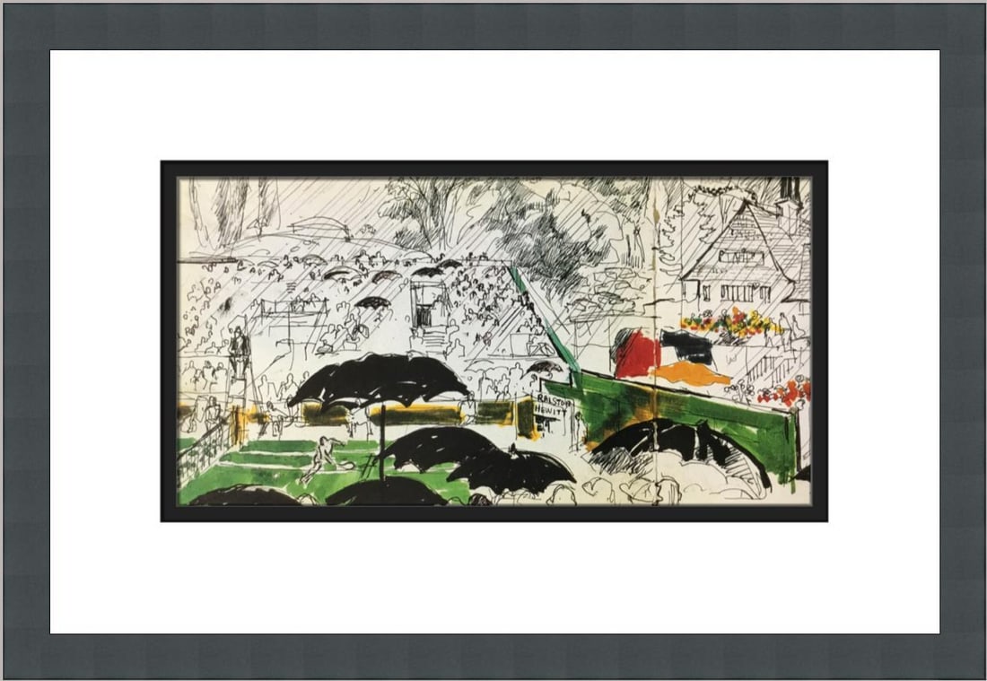LeRoy Neiman Wimbledon Custom Framed Print 1995 Expressionism Art: LeRoy Neiman Wimbledon Custom Framed Print 1995 Expressionism Art This stunning custom framed print by artist LeRoy Neiman captures the vibrant spirit of Wimbledon in a multi-color depiction. Measurin