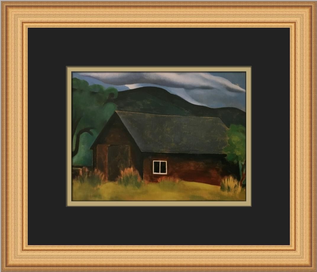 Georgia O'Keeffe My Shanty in Lake George Custom Framed Print: Georgia O'Keeffe My Shanty in Lake George Custom Framed Print This stunning custom framed print features Georgia O'Keeffe's iconic artwork titled "My Shanty in Lake George." Created in 1995, this piec