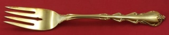 International Sterling Silver Angelique Vermeil Salad Fork Gold Wash 6 5/8": International Sterling Silver Angelique Vermeil Salad Fork Gold Wash 6 5/8" This exquisite salad fork is part of the Angelique Vermeil pattern by International. Made of sterling silver, it features a