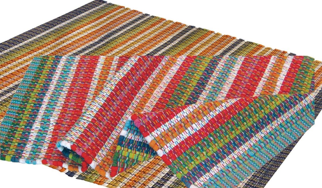 Vibrant Beachball Inspired Hand-Loomed Cotton Rug 2x3 ft: Vibrant Beachball Inspired Hand-Loomed Cotton Rug 2x3 ft Add a splash of color to your home with this unique beachball inspired cotton rug. Hand-loomed from 100% cotton rags, this vibrant rug features