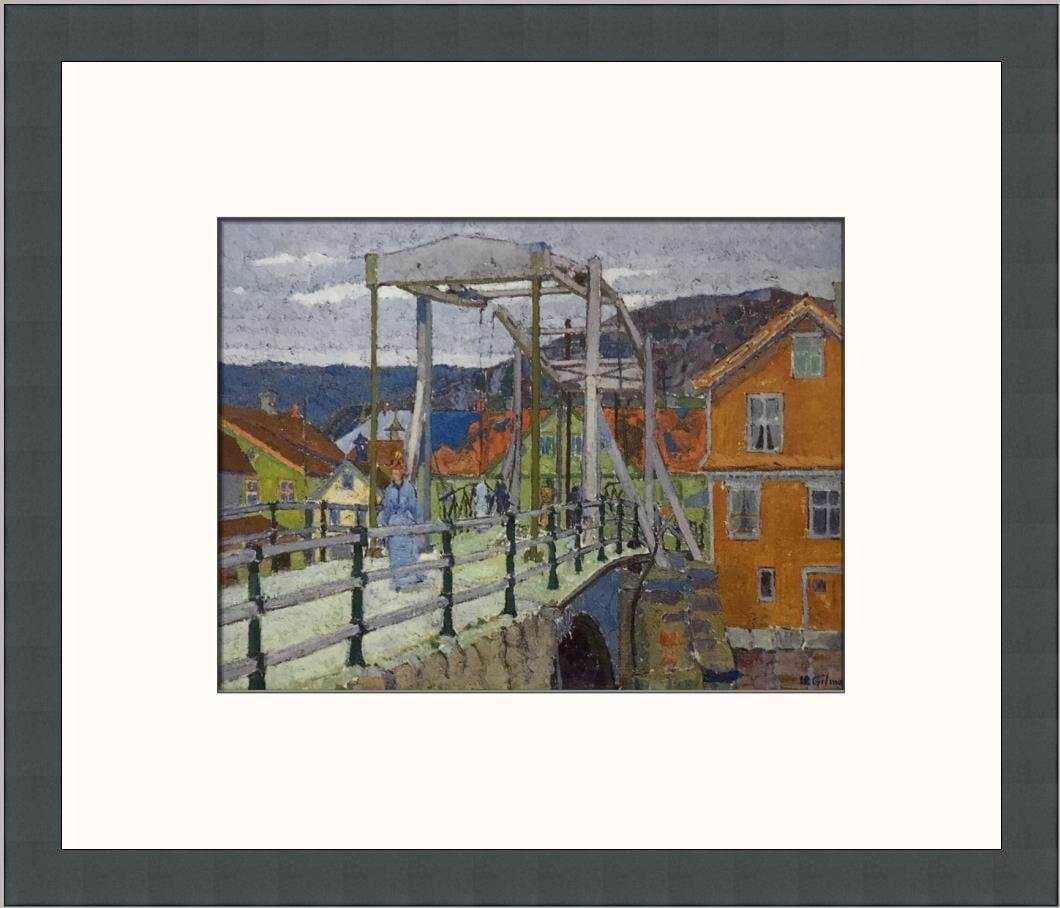 Harold Gilman Canal Bridge Flekkefjord Impressionism Framed Print 12x14: Harold Gilman Canal Bridge Flekkefjord Impressionism Framed Print 12x14 Discover the beauty of Harold Gilman's 'Canal Bridge Flekkefjord' in this expertly custom framed print. This medium-sized artwor