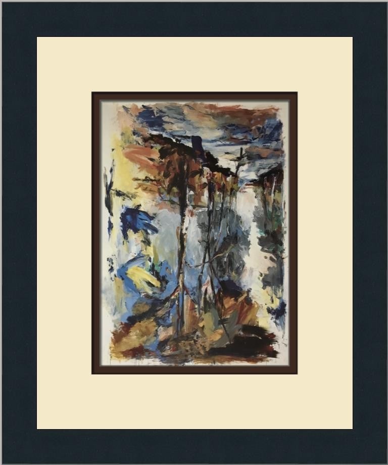 Georg Baselitz Birkenallee-Teichdam Custom Framed Art Print: Georg Baselitz Birkenallee-Teichdam Custom Framed Art Print This stunning custom framed print titled "Birkenallee-Teichdam" by renowned artist Georg Baselitz is a striking addition to any contemporary