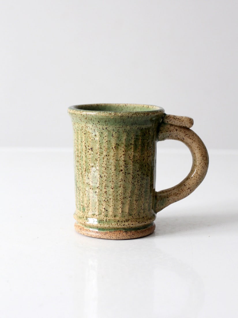 Artisan Studio Pottery Mug with Speckled Green Glaze (1 of 10)