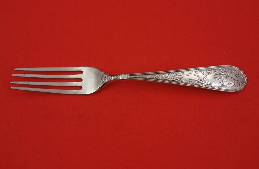George Sharp Sterling Silver 6 Inch Pastry Fork Egyptian Motif (1 of 2)