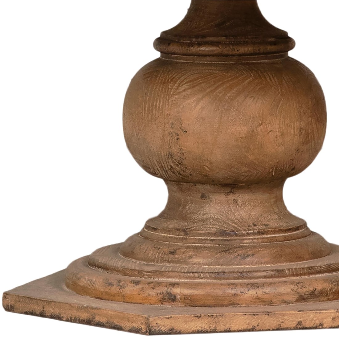 Padilla Collection Round Pedestal Dining Table in Reclaimed Pine Wood: Padilla Collection Round Pedestal Dining Table in Reclaimed Pine Wood This unused dining table is crafted from reclaimed pine wood and features an antique natural wood sealed finish. Designed in a cou