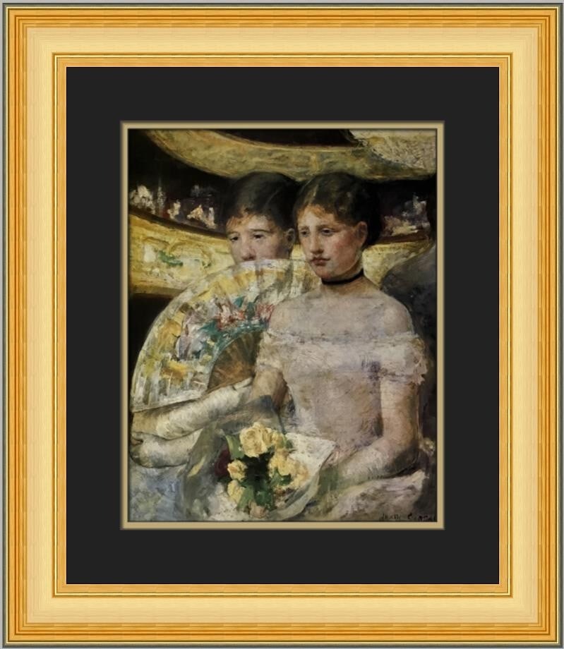 Mary Cassatt The Loge Custom Framed Print 20x18 Impressionism Art: Mary Cassatt The Loge Custom Framed Print 20x18 Impressionism Art This custom framed print features the renowned artwork "The Loge" by Mary Cassatt, a prominent Impressionist painter. The print measur
