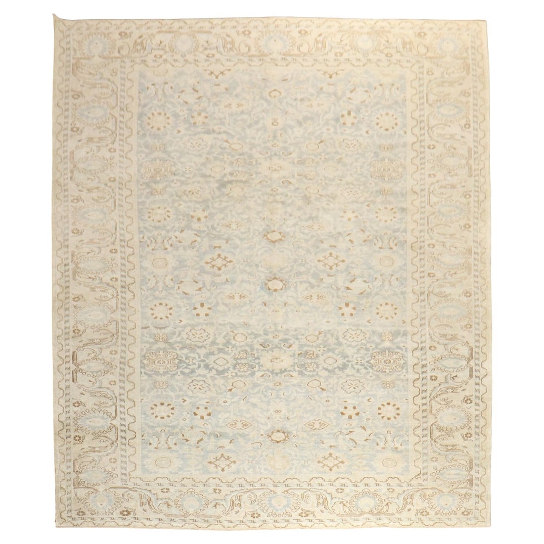 Authentic 1930s Light Blue Persian Malayer Room Size Rug 106 x 138: Authentic 1930s Light Blue Persian Malayer Room Size Rug 106 x 138 Transform your space with this exquisite Zabihi Collection Light Blue Persian Malayer Room Size Rug, a stunning example of early 20th