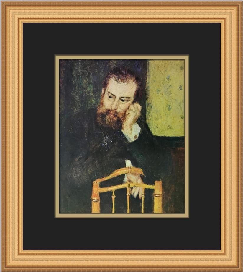 Renoir Portrait of Albert Sisley Custom Framed Print 15 x 13: Renoir Portrait of Albert Sisley Custom Framed Print 15 x 13 This exquisite custom framed print features Pierre-Auguste Renoir's "Portrait of Albert Sisley," a notable work reflecting the Impressionis