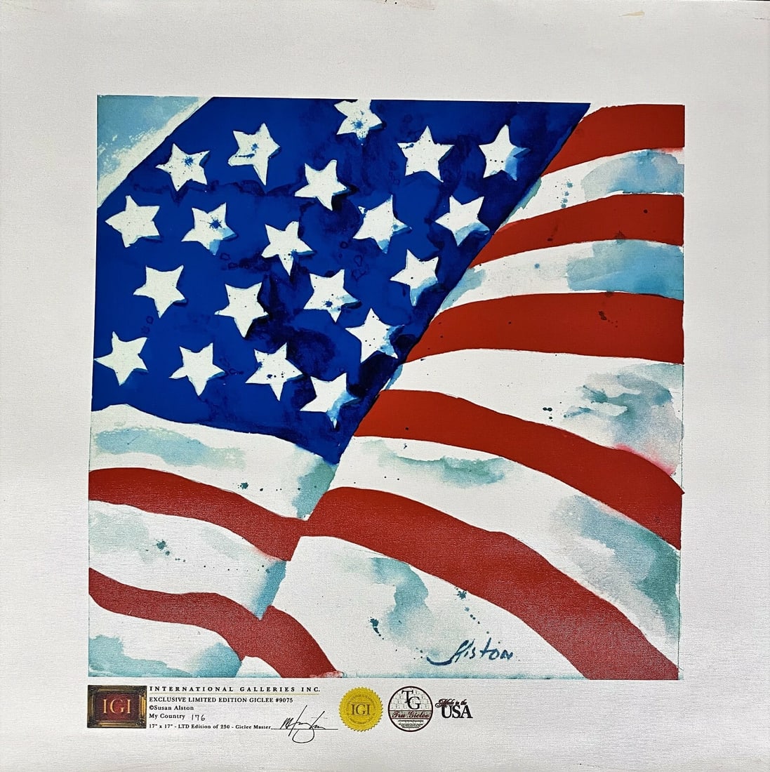 Susan Alston My Country Limited Edition Giclee Print 1986: Susan Alston My Country Limited Edition Giclee Print 1986 This limited edition giclee print titled "My Country" by artist Susan Alston showcases a history landscape theme. Produced in 1986, this moder