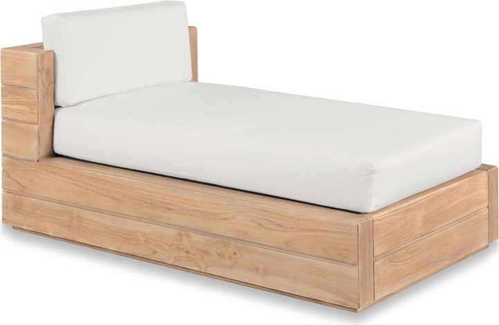 Woodbridge Elegant Teak Chaise Element Series Outdoor Furniture: Woodbridge Elegant Teak Chaise Element Series Outdoor Furniture Discover the elegant and contemporary design of the Teak Chaise from the Element Series, perfect for outdoor lounging. This rectangular