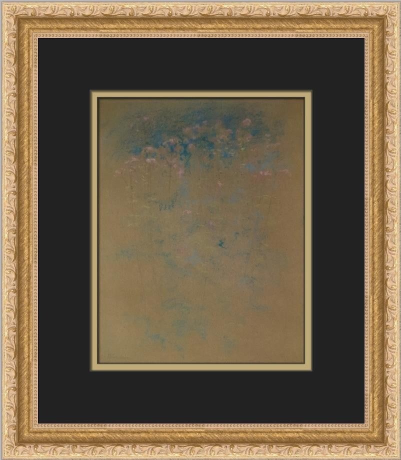 John H Twachtman Weeds and Flowers Custom Framed Art Print: John H Twachtman Weeds and Flowers Custom Framed Art Print This exquisite custom framed print titled "Weeds and Flowers" showcases the artistic vision of John H. Twachtman, a notable figure in the exp