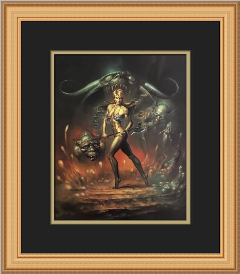 Boris Vallejo Red Demons Custom Framed Fantasy Art Print: Boris Vallejo Red Demons Custom Framed Fantasy Art Print This stunning custom framed print titled "Red Demons" by renowned artist Boris Vallejo showcases a captivating fantasy theme. Measuring 16 in x