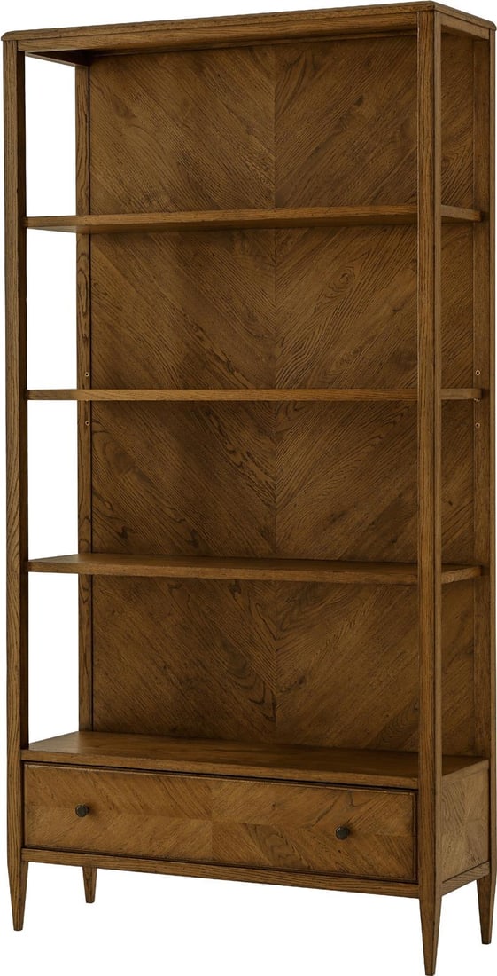 Theodore Alexander Nova Open Bookcase in Dusk Finish: Theodore Alexander Nova Open Bookcase in Dusk Finish Enhance your living space with the Elegant Nova Modern Bookcase by Theodore Alexander. This striking open bookcase features a contemporary design,