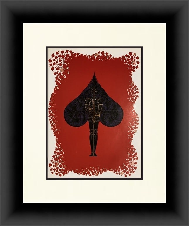 Erte Aces Suite Spade Art Deco Custom Framed Print 16 x 19 (1 of 1)