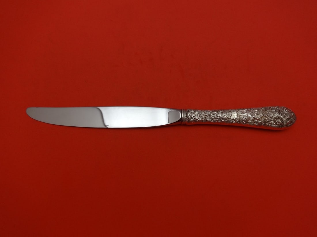 Alvin Bridal Bouquet Sterling Silver Dinner Knife 9 5/8" Modern Flatware: Alvin Bridal Bouquet Sterling Silver Dinner Knife 9 5/8" Modern Flatware This exquisite dinner knife features the elegant Bridal Bouquet pattern by Alvin, crafted from high-quality sterling silver wit