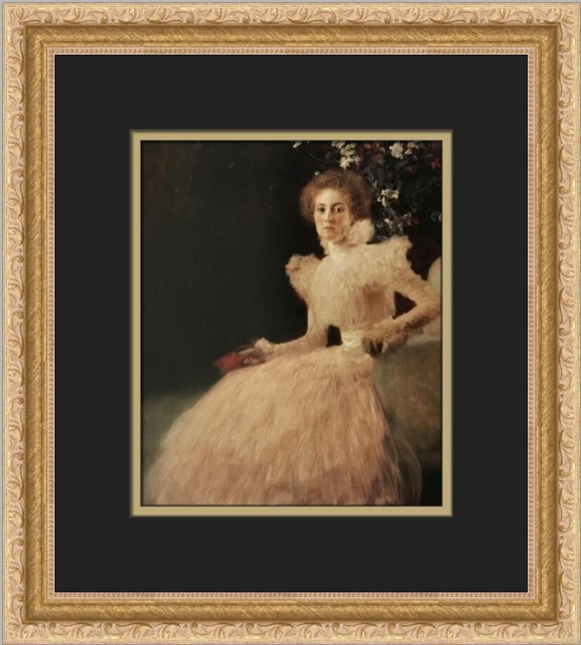 Gustav Klimt Portrait of Sonja Knips Custom Framed Art Print: Gustav Klimt Portrait of Sonja Knips Custom Framed Art Print This exquisite custom framed print of Gustav Klimt's "Portrait of Sonja Knips" is a stunning addition to any art collection. Created in 199