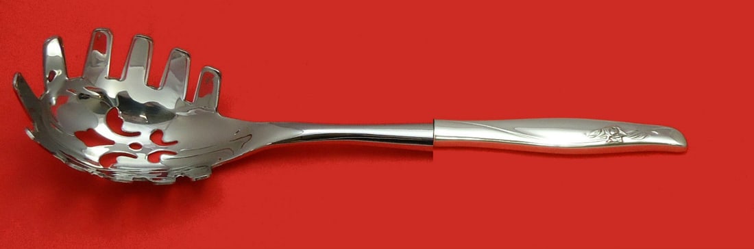 Gorham Sea Rose Sterling Silver Pasta Server Custom Made 10 3/4": Gorham Sea Rose Sterling Silver Pasta Server Custom Made 10 3/4" This exquisite Sea Rose Pasta Server by Gorham is crafted from high-quality sterling silver and features a custom-made hollow handle wi