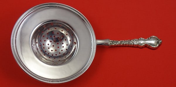 International Sterling Silver Du Barry Custom Tea Strainer 7.5 Inches (1 of 2)