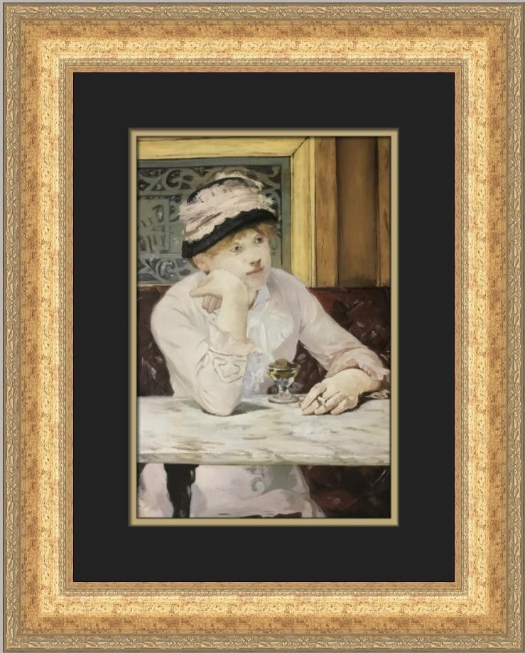 Edouard Manet The Plum Custom Framed Offset Lithograph Print: Edouard Manet The Plum Custom Framed Offset Lithograph Print This stunning custom framed print titled 'The Plum' by Edouard Manet is an exquisite addition for any art lover. Created in 1992, this medi