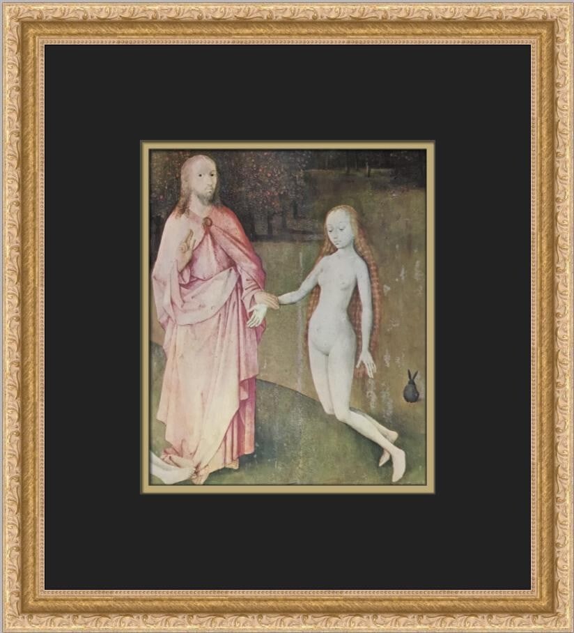 Hieronymus Bosch Garden of Eden Framed Print 1966 Realism Art: Hieronymus Bosch Garden of Eden Framed Print 1966 Realism Art This stunning custom framed print features the iconic "Garden of Eden" by Hieronymus Bosch, a masterpiece of realism that depicts figures