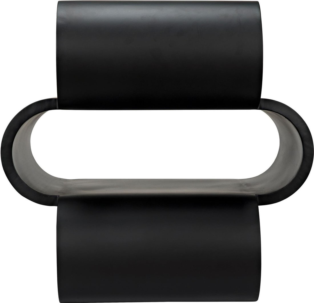 Nada Collection Matte Black Industrial Steel Side Table (1 of 6)