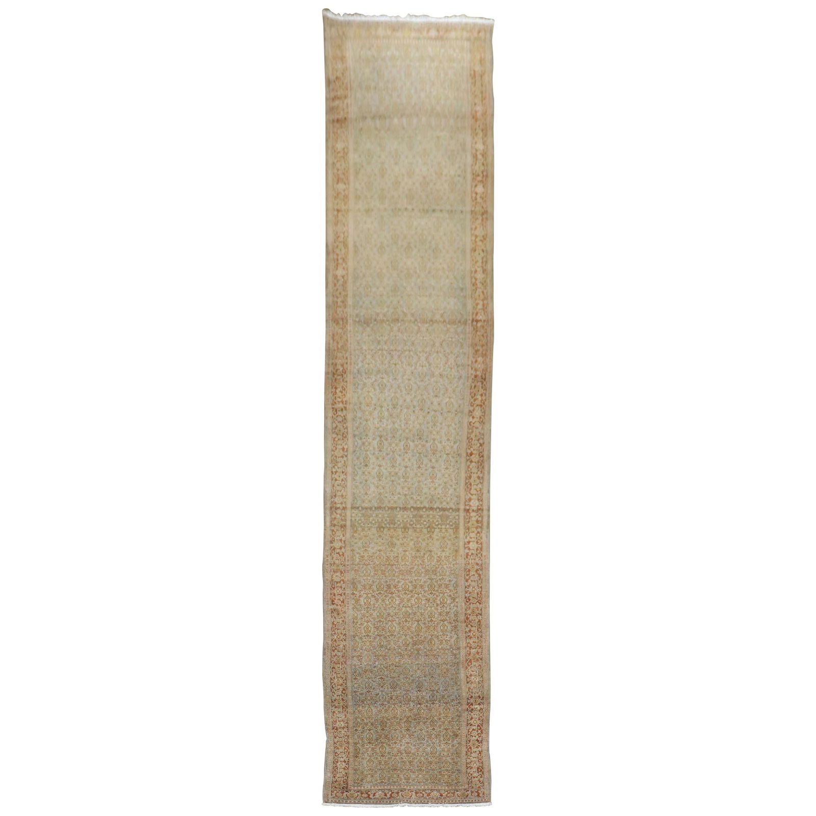 Antique Persian Senneh Runner 3'6 x 20'5 Hand-Knotted Wool Tabriz: Antique Persian Senneh Runner 3'6 x 20'5 Hand-Knotted Wool Tabriz This exquisite Fine Persian Senneh Wide Runner, dating back to the early 20th century, is a stunning addition to any space. Crafted ar