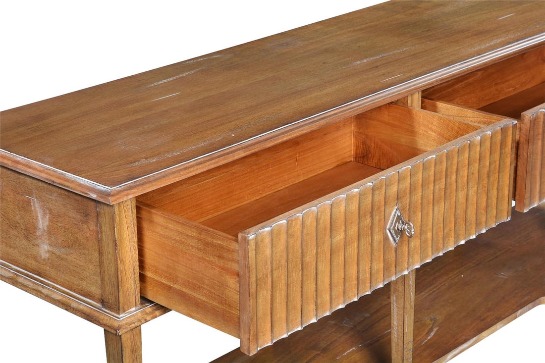 Taylor Transitional Solid Wood Console Table with Soft-Closing Drawers - 5