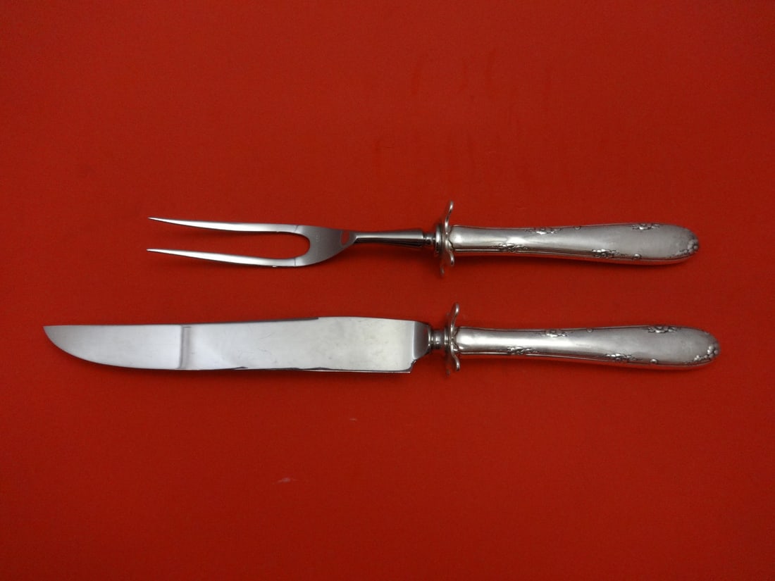 Towle Madeira Sterling Silver 2pc Steak Carving Set: Towle Madeira Sterling Silver 2pc Steak Carving Set This elegant 2-piece steak carving set features the exquisite Madeira pattern by Towle. Crafted from high-quality sterling silver, the set includes