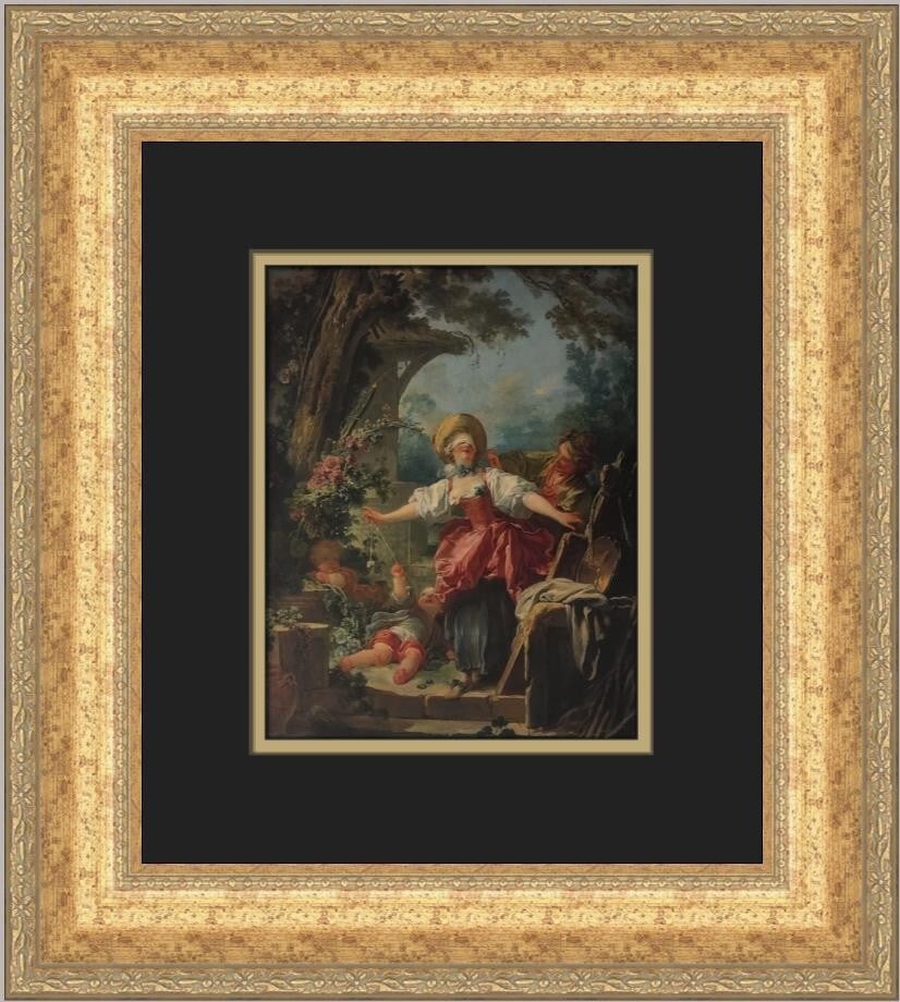 Jean-Baptiste Greuze Blindman's Bluff Custom Framed Rococo Print (1 of 2)