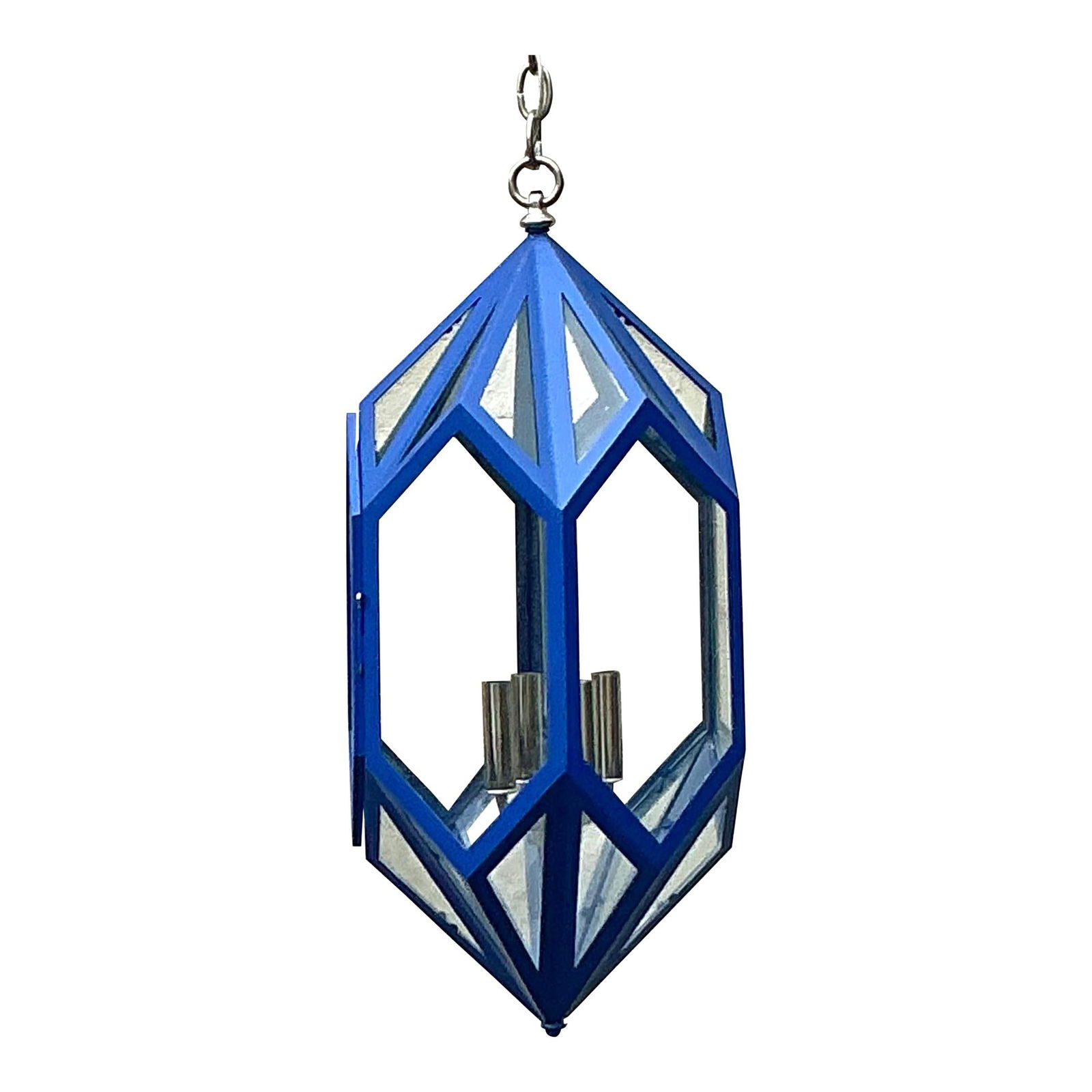 Custom Cobalt Blue Lantern by Charles Edwards Vintage Boho Style: Custom Cobalt Blue Lantern by Charles Edwards Vintage Boho Style Add a touch of vintage charm to your decor with this striking Vintage Boho Charles Edwards Custom Cobalt Lantern. Handcrafted with meti