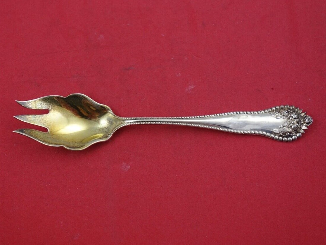 Gorham Lancaster Sterling Silver Ice Cream Fork Gold Wash 5 5/8" (1 of 2)