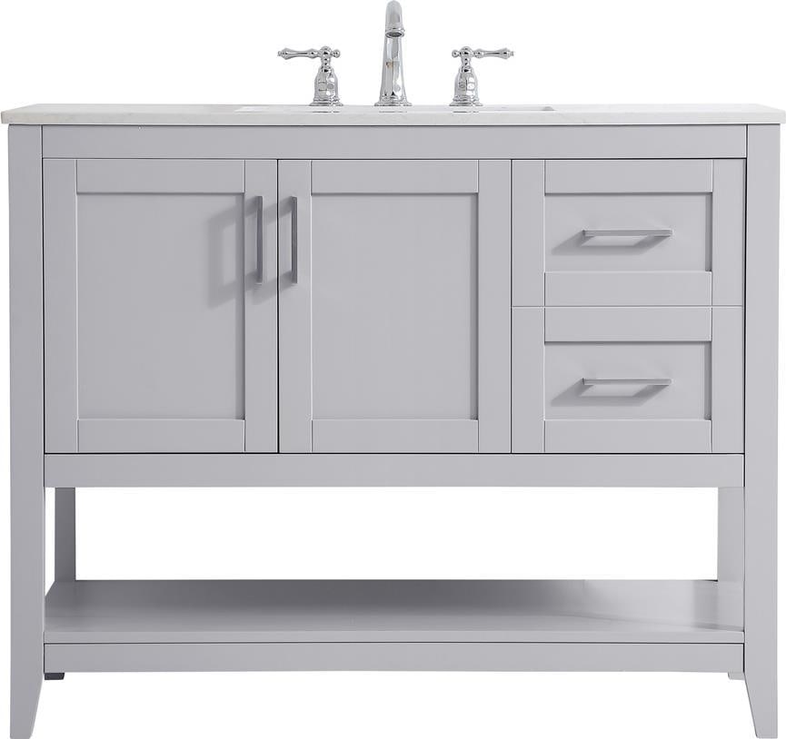 Elegant Lighting Transitional Grey Bathroom Vanity 34H 42W 22D: Elegant Lighting Transitional Grey Bathroom Vanity 34H 42W 22D This Elegant Grey Bathroom Vanity combines functionality with a stylish design, perfect for any transitional bathroom. Crafted from MDF a
