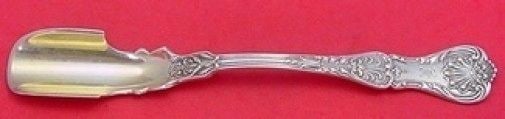 Gorham King George Sterling Silver Cheese Scoop Gold Washed 8.5": Gorham King George Sterling Silver Cheese Scoop Gold Washed 8.5" Elevate your serving experience with this exquisite King George cheese scoop by Gorham. Crafted from high-quality sterling silver and f