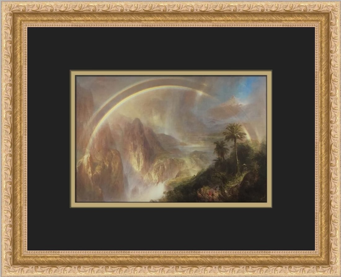 Frederic Edwin Church Rainy Season in the Tropics Custom Framed Art Print: Frederic Edwin Church Rainy Season in the Tropics Custom Framed Art Print This exquisite custom framed print titled "Rainy Season in the Tropics" showcases the stunning artistry of Frederic Edwin Chur