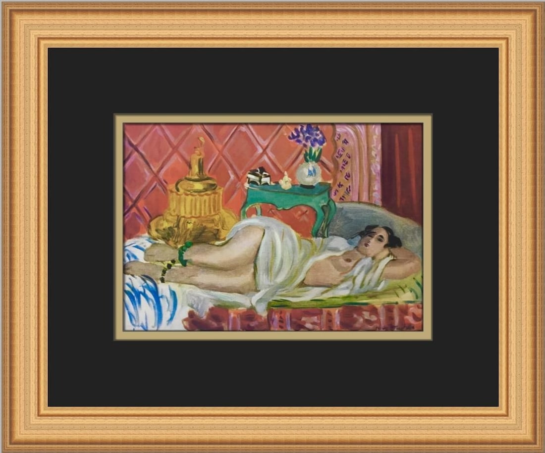Henri Matisse Red Odalisque Custom Framed Art Print 11 x 14: Henri Matisse Red Odalisque Custom Framed Art Print 11 x 14 This exquisite custom framed print features Henri Matisse's iconic work, "Red Odalisque," a stunning representation of a nude figure that em